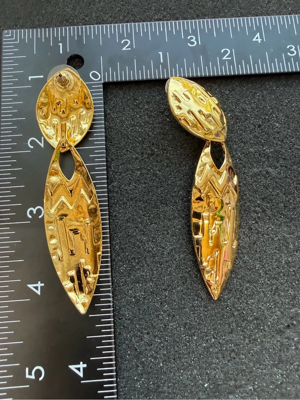 Vintage Avon Gold Tone Mosaic Dangle Convertible Earrings